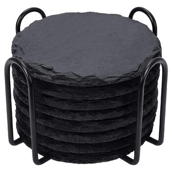 Набір підставок із натурального чорного сланцю 8 шт DiTFATOP