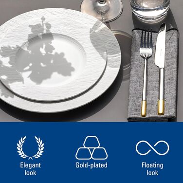 Набір столових приборів на 12 персон, 70 предметів, часткова позолота Ella Villeroy & Boch
