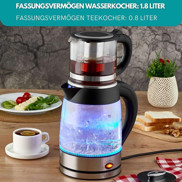 Чайник 100 без бісфенолу А Захисне скло Фільтр від накипу 2200 Вт Захист від перегріву Чай Чайник Чайовар Чайник Чайник Водоварний чайник