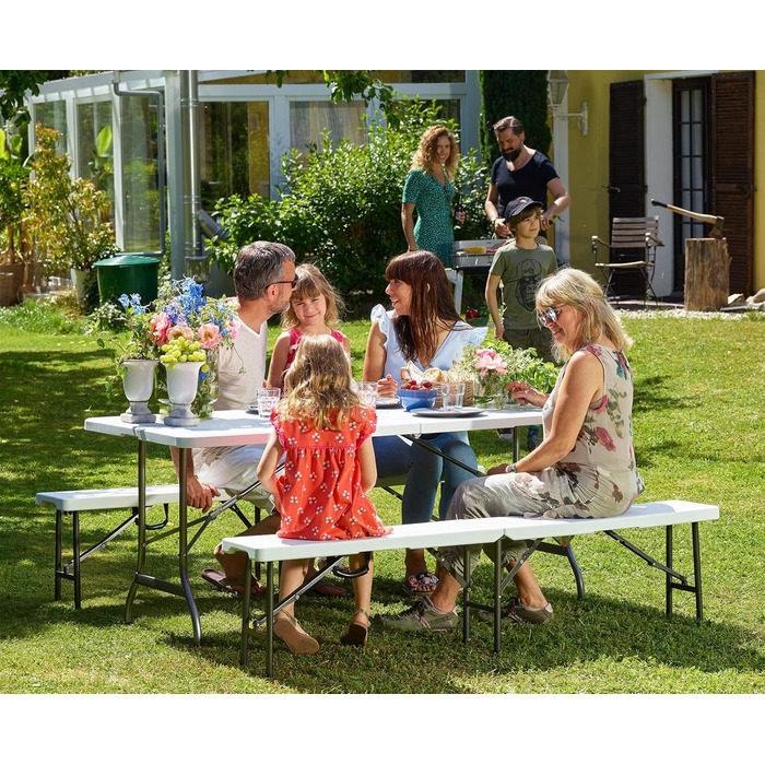 Стіл та лавки для кемпінгу 183 х 76 х 74 см Casaria