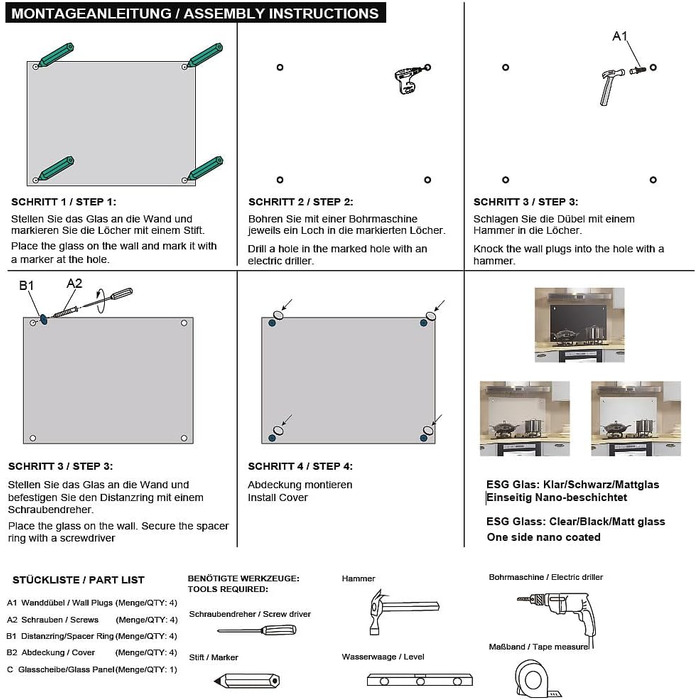 Кухонный фартук для плиты 90 х 60 см Mucola