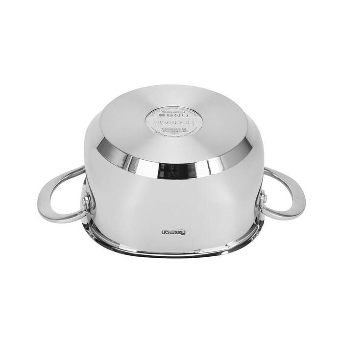 Каструля Fissman EXCLUSIVE PRO 24x12 см / 5,3 л зі скляною кришкою нержавіюча сталь (5542)