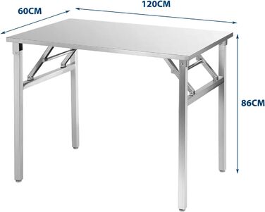 Складаний стіл з нержавіючої сталі для кемпінгу 120 x 60 см DELAUF