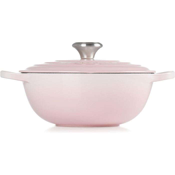 Чавунна каструля Le Creuset Signature, 24 см, 4,1 л, для всіх типів плит та індукції (Shell Pink)