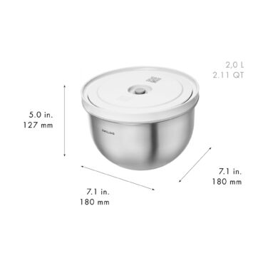 Миска з вакуумною кришкою 18 см, нержавіюча сталь Fresh & Save Zwilling
