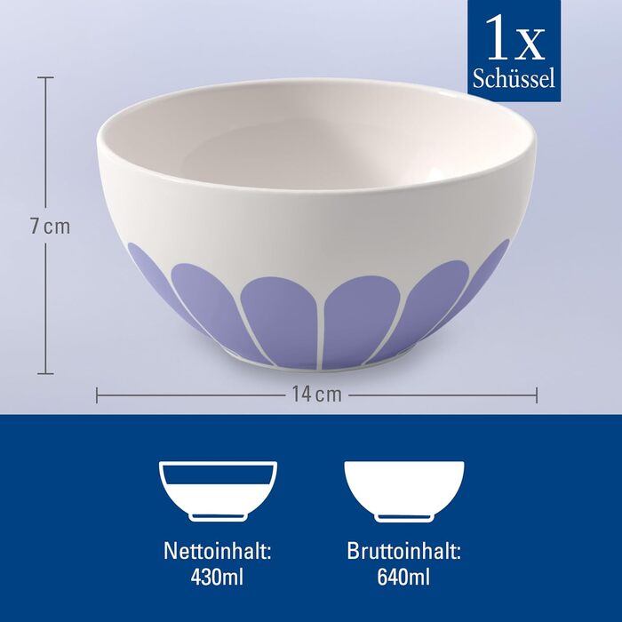 Піала для пластівців 430 мл синій Fleur Villeroy & Boch