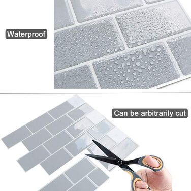 Штук 3D наклейки на плитку для ванної кімнати кухні, клейка вінілова плитка, самоклеюча плівка для плитки, стінові панелі, ПВХ, плитка Metro, самоклеючий декор плитки 30x30, декор настінної плитки (1, світло-зелений)