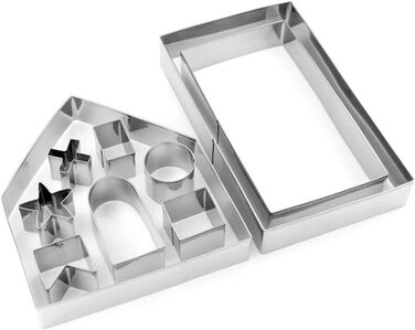 Набір з 10 форм для печива Пряниковий будиночок, нержавіюча сталь Baobiutin