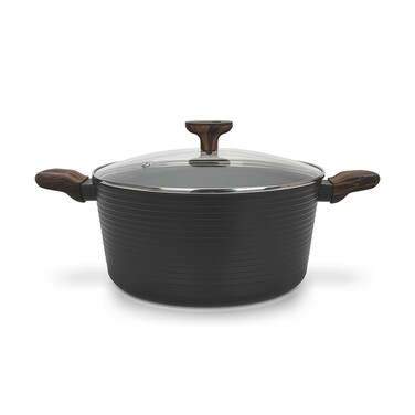 Кастрюля Fissman 28x13,5 см/7,1 л CUISINE со стеклянной крышкой алюминий с антипригарным покрытием (14594)