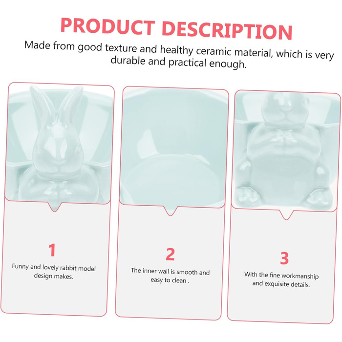 Керамічна миска у формі кролика на Великдень синя Holibanna