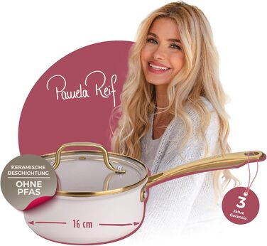 Сотейник 1,2 л со стеклянной крышкой 16 см, пастельно-бежевый Pamela Reif Fackelmann