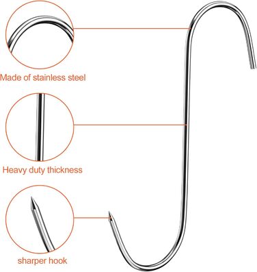 Набір з 20 м'ясних гачків для копчення 15 см Firschoie