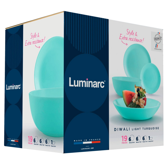 Сервіз LUMINARC DIWALI LIGHT TURQUOISE, 19 предметів (6443106)