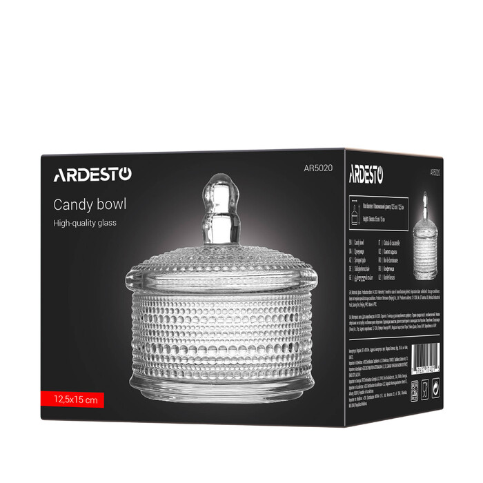 ARDESTO Конфета Verbena, 12.5см, стекло, прозрачный