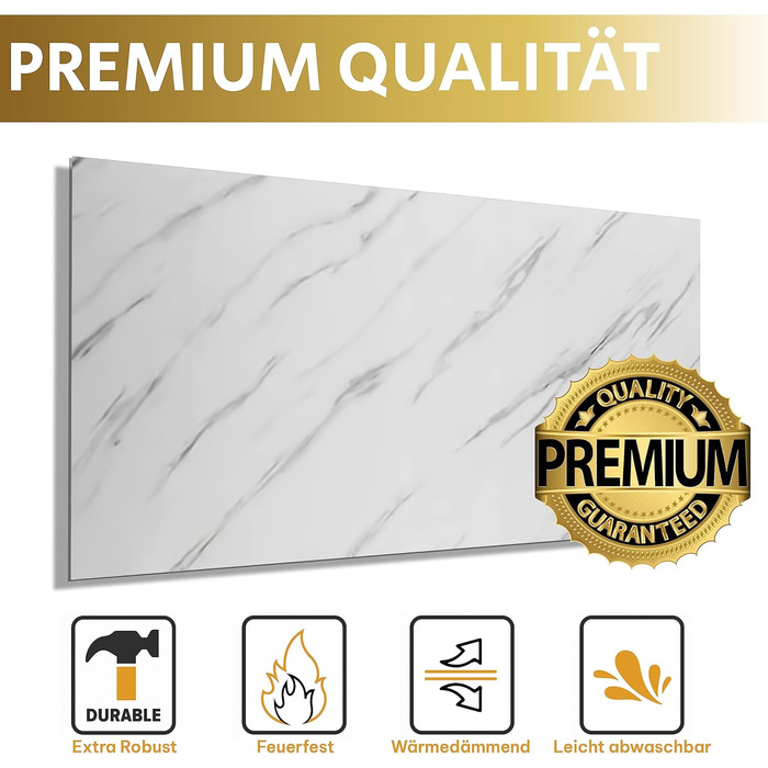 Стінові панелі AS Country Stone під мармур 60x120 см ПВХ-облицювання стіни з пластикових панелей для кухні, ванної кімнати тощо Панель кухонного фартуха (, Ice Berg Grey)