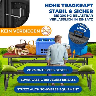 Складной стол для кемпинга 183 х 76 х 74 см KESSER