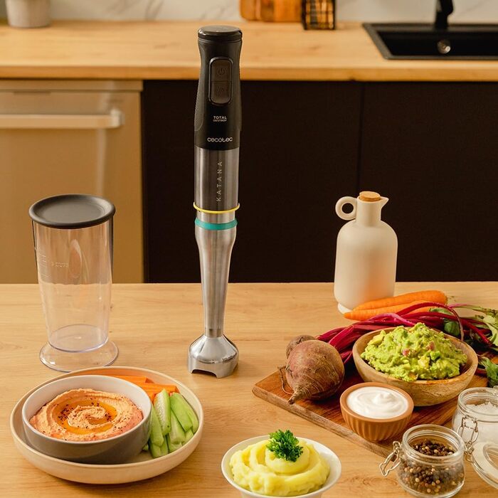 Ручний блендер 1500 Вт Katana TotalDestroy сірий з мірною ємністю 800 мл Cecotec