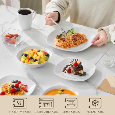 Серія Elisa, 12-предметний кремовий порцеляновий кавовий набір, кавові чашки та блюдця на 6 осіб для кави, чаю, десертів (білий, набір столового посуду (16 предметів))