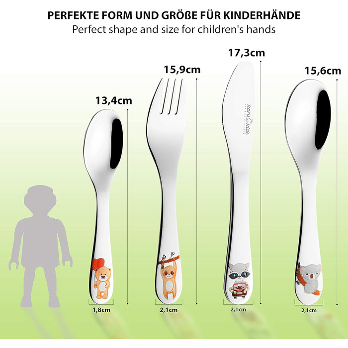 Детские столовые приборы Зверушки, набор 4 предмета Koru Kids