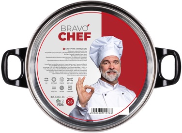 Кастрюля Bravo Chef 18 см (1.6 л) с бакелитовыми ручками (6811077)