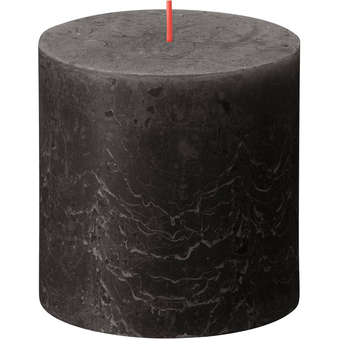 Свічка Bolsius Rustic Pillar XXL - 3 шт. и - 10 x 10 см - Декоративні побутові свічки - Час горіння 62 години - Без запаху - Містить натуральний рослинний віск - Без пальмової олії (антрацит)