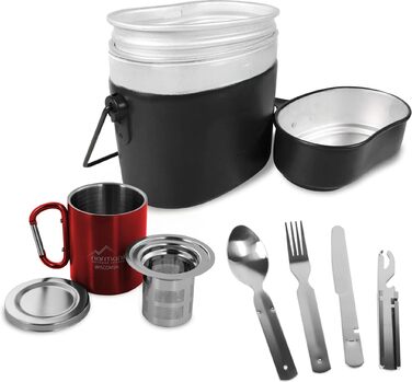 Компактний туристичний набір посуду 8-в-1 normani