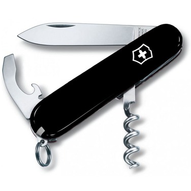 Ніж швейцарський 9 функцій, 84 мм, чорний Victorinox Waiter