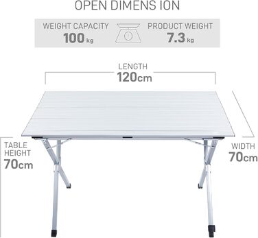 Складной кемпинговый стол 120x70 см EVER ADVANCED