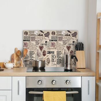 Алюмінієвий кухонний фартух CREARREDA, виготовлений в Італії, захищає плиту та стіну, миється та легко встановлюється, металевий фартух, 48 x 72 см (кавовий)