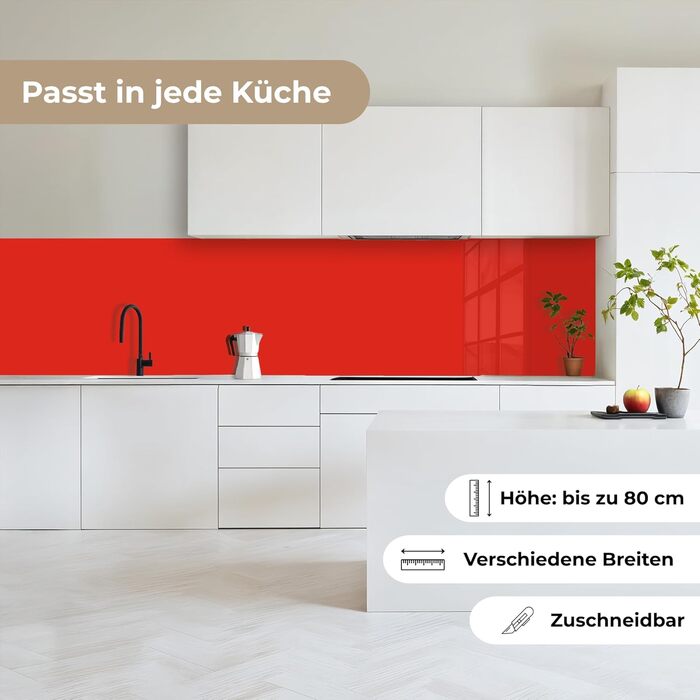 Кухонний фартух 60x250 см, самоклеючий фартух, кухонний фартух, кухонний фасад, самоклеючі кухонні фартухи - Осінь (Червоний - Колір, 60 x 500 см)