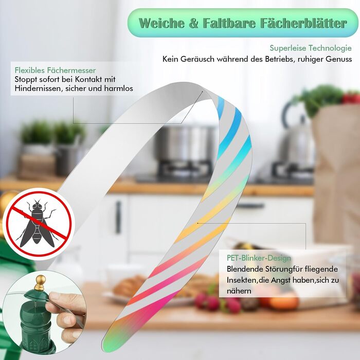 Вентилятор отпугиватель насекомых зеленый KERCAMKEL