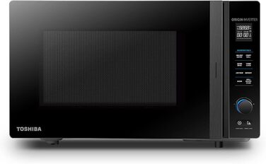 Мікрохвильова піч Toshiba MW3-AG20PE(BK) з грилем 20 л 3-в-1, розморожування шеф-кухарем, мікрохвильова піч, гриль, комбінований режим, 5 рівнів потужності, 8 автоматичних програм, легке очищення, чорний колір (25 л конвекція 4-в-1)