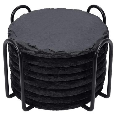 Набір підставок із натурального чорного сланцю 8 шт DiTFATOP