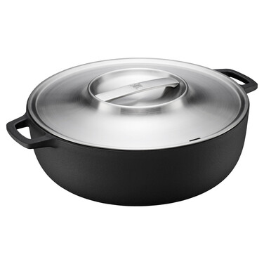 Каструля з кришкою чавунна Fiskars Norden Grill 6 л, 30 см (1066430)