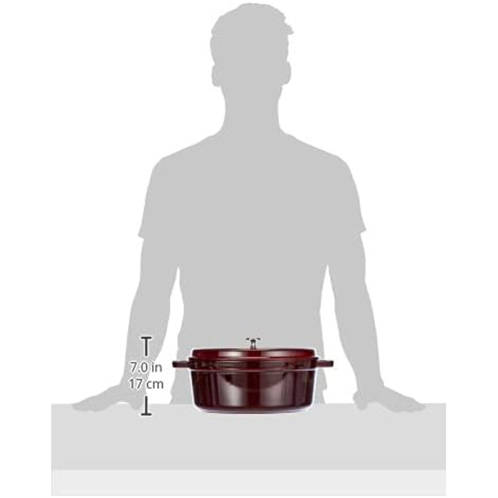 Чавунна жаровня/кокот STAUB, овал 6,7 л, (31 см, гренадин)