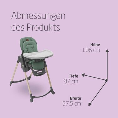 Дитячий стільчик для годування від 0 до 14 зелений Minla Maxi-Cosi