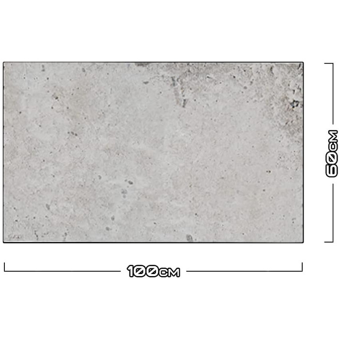 Дизайнерський кухонний бризкозахисний екран з алюмінієвого композиту, кухонний фартух, товщина 3 мм, 60x100 см, (крупний бетон)