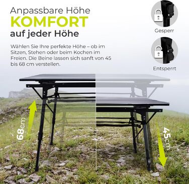 Складний багатофункціональний стіл для кемпінгу 90 х 51 см Werkfox