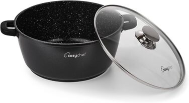 Набір посуду CosyChef Leia 28 см - Набір з 2 предметів посуду зі скляною кришкою та антипригарним покриттям - Підходить для всіх типів плит, включаючи індукційні - Без ПФОК