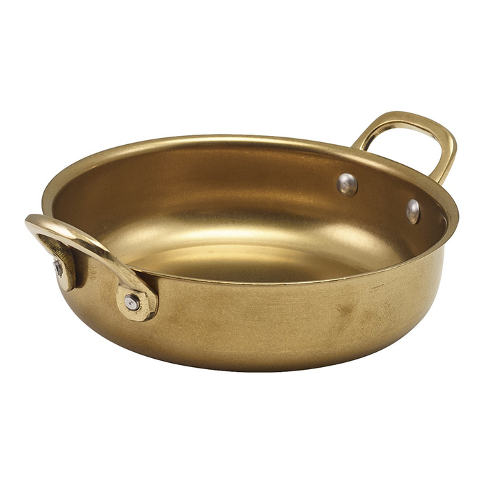 Сковорода для подачі 15.5*4 см, 660 мл, кругла, металева, Gold Vintage Steel, GenWare