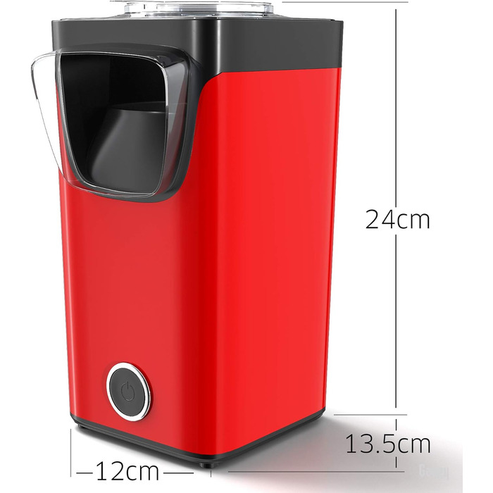 Апарат для попкорну з гарячим повітрям 1100 Вт, червоний Gadgy