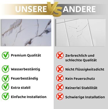 Стінові панелі AS Country Stone під мармур 60x120 см ПВХ-облицювання стіни з пластикових панелей для кухні, ванної кімнати тощо Панель кухонного фартуха (4 шт., Pure)