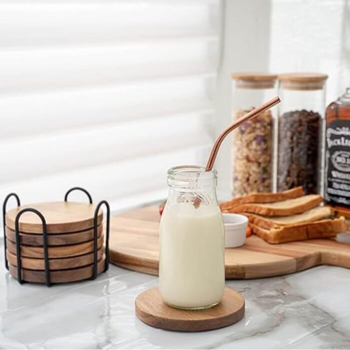 Підставки під склянки з акації 6 шт WLWNWFT