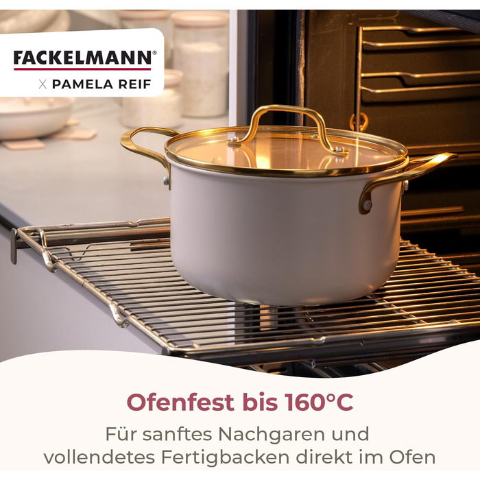 Кастрюля 3,4 л со стеклянной крышкой 20 см, пастельно-бежевый Pamela Reif Fackelmann