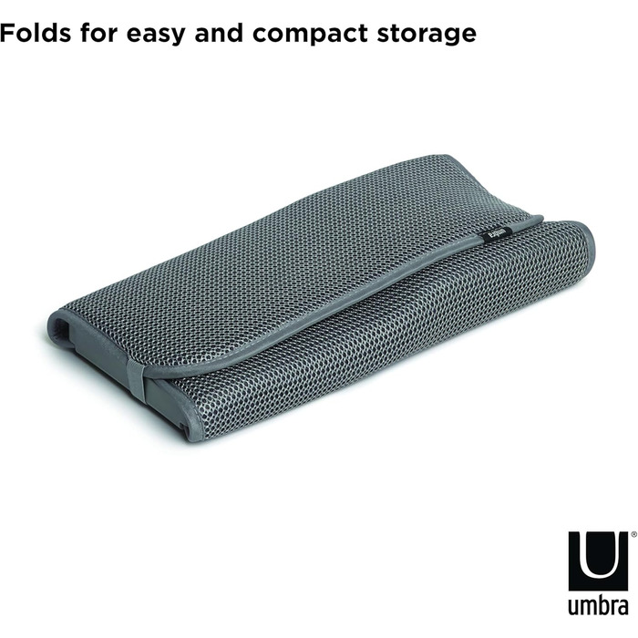 Подставка-сушилка для посуды с ковриком 50 х 33 см темно-серая Udry Umbra