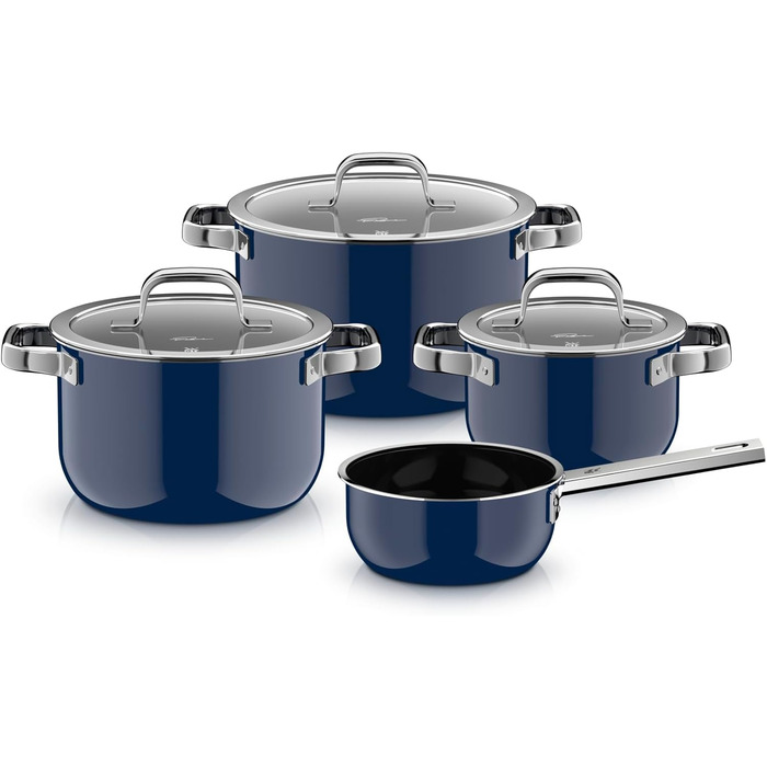 Набір каструль зі скляними кришками, 4 предмети, Tim Raue Edition, синій Fusiontec Mineral Pro WMF