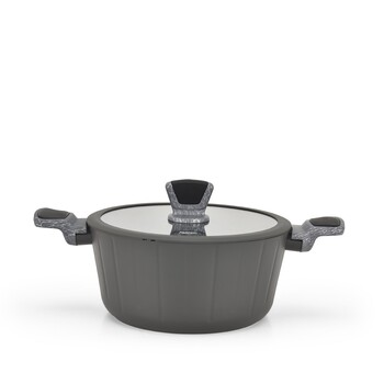 Каструля Fissman зі скляною кришкою STELLA 24x11,5 см 4,2 л алюміній з антипригарним покриттям (4286)