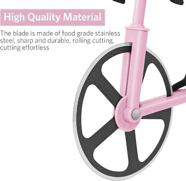 Резак для пиццы в виде велосипедиста с подставкой, розовый KUONIIY