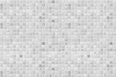 Кухонний фартух CREARREDA з алюмінію, виготовлений в Італії, захищає плиту та стіну, миється та легко встановлюється, металевий фартух, 48 x 72 см (біла мозаїка)