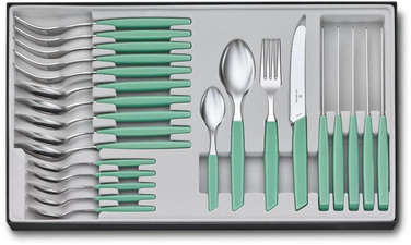 Набір кухонний Victorinox Swiss Modern Table Set 24шт з мятн. ручкою (6 ножів tomato,6 віделок,6 ложек,6 ложек)